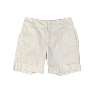Lauren Ralph Lauren Shorts Womens 6 White Cotton Flat Front Side Pockets Chino